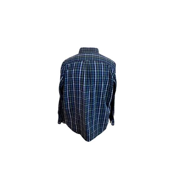 NAUTICA LONG SLEEVE BLUE GREEN PLAID BUTTON UP MENS SIZE XL - Picture 4 of 6